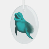 Lucky Dolphin Glas Ornament (Voorkant links)