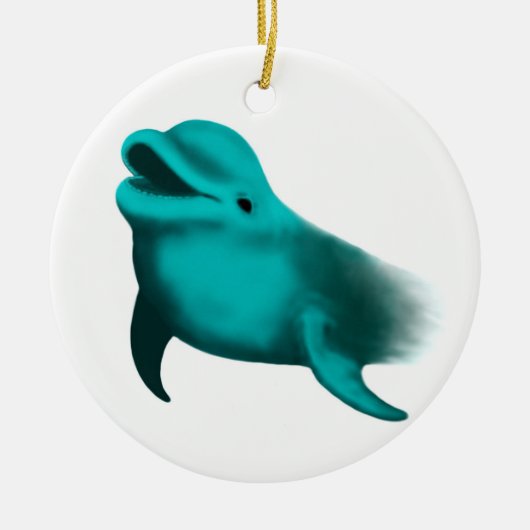 Lucky Dolphin Keramisch Ornament (Voorkant)