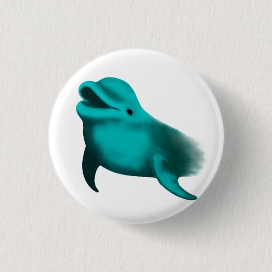 Lucky Dolphin Ronde Button 3,2 Cm (Voorkant)