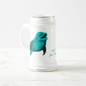Lucky Dolphin - Voeg Jouw tekst toe Bierpul (Voorkant links)