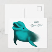 Lucky Dolphin - Voeg Jouw tekst toe Briefkaart (Voorkant / Achterkant)