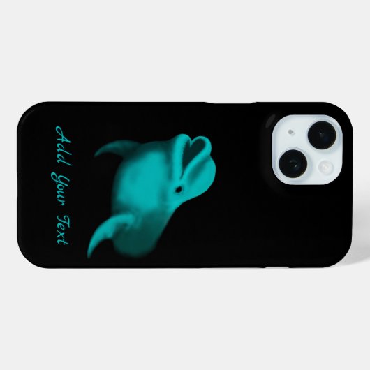 Lucky Dolphin - Voeg Jouw tekst toe Case-Mate iPhone Case (Achterkant (horizontaal))