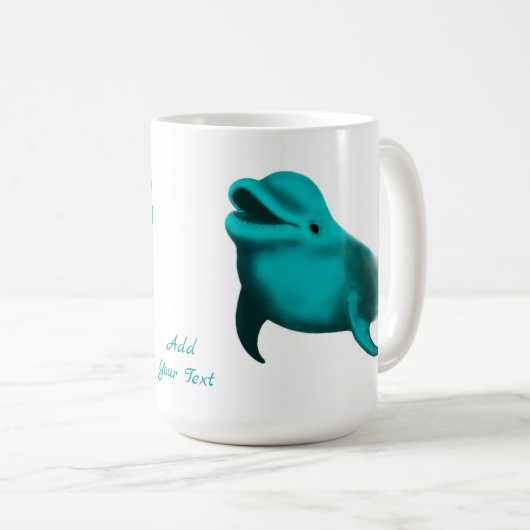 Lucky Dolphin - Voeg Jouw tekst toe Koffiemok (Voorkant rechts)