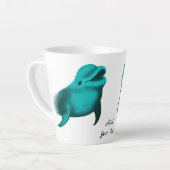 Lucky Dolphin - Voeg Jouw tekst toe Latte Mok (Linkerhoek)