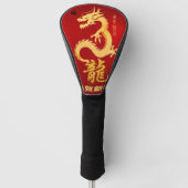 Lucky Dragon Majesteit, Regal Red & Gold Golfheadcover (Voorkant)