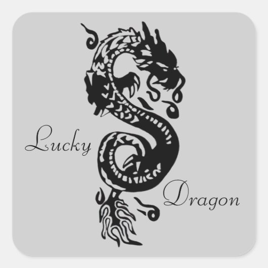 Lucky Dragon Vierkante Sticker (Voorkant)