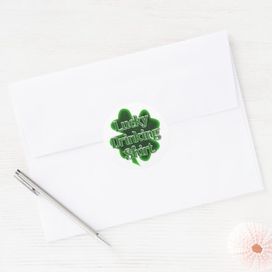 Lucky Drinking Shirt St. Patrick's Day Ronde Sticker (Envelop)