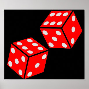 LUCKY DUBBELE ZES DICE RED DICE DICE POSTER
