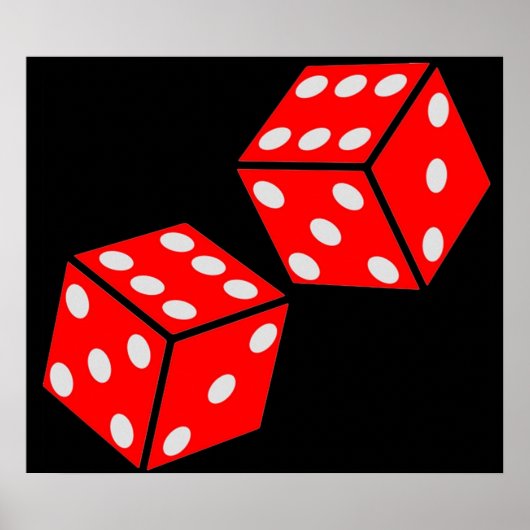 LUCKY DUBBELE ZES DICE RED DICE DICE POSTER (Voorkant)