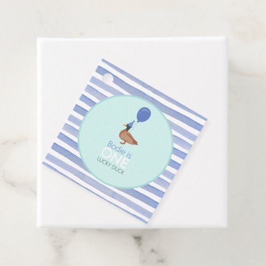 Lucky Duck 1e verjaardag Bedankjes Labels (In situ)