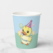 Lucky Duck 1e Verjaardag Duckie Partyware Papieren Bekers (Achterkant)