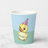 Lucky Duck 1e Verjaardag Duckie Partyware Papieren Bekers (Voorkant)