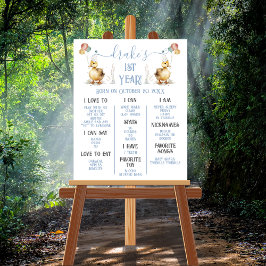 Lucky Duck 1e Verjaardag Milestone Poster