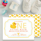 Lucky Duck 1e verjaardag | Rubber Duck Theme Kaart