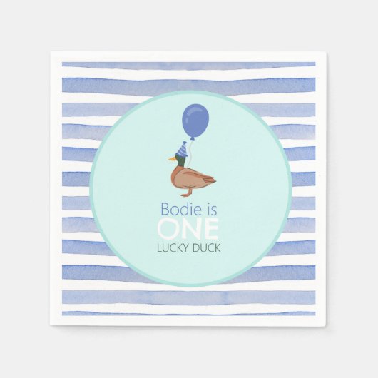 Lucky Duck 1e verjaardag Servet (Voorkant)