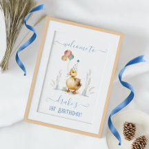 Lucky Duck 1e Verjaardag Welkom Poster