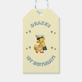 Lucky Duck 1e verjaardagsfeestje Cadeaulabel