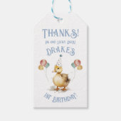 Lucky Duck 1e verjaardagsfeestje Cadeaulabel (Voorkant)