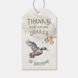 Lucky Duck 1e verjaardagsfeestje Cadeaulabel