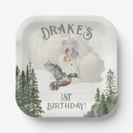 Lucky Duck 1e verjaardagsfeestje Papieren Bordje