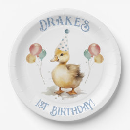 Lucky Duck 1e verjaardagsfeestje Papieren Bordje