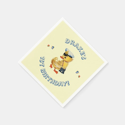 Lucky Duck 1e Verjaardagsfeestje Servetten (Hoek)