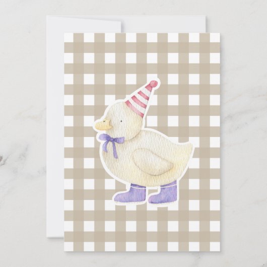 Lucky Duck-Baby shower Kaart (Achterkant)