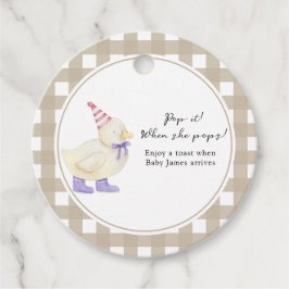 Lucky Duck Baby Shower knal het! Als ze arriveert Bedankjes Labels