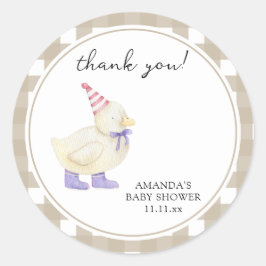 Lucky Duck Baby Shower Ronde Sticker