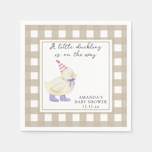 Lucky Duck-baby shower Servet (Voorkant)