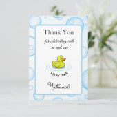 Lucky Duck Bedankkaart Kinderen Verjaardag (Staand voorkant)