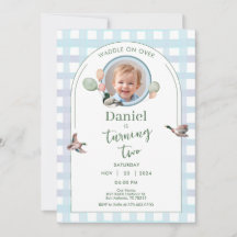 Lucky Duck Birthday Invite Photo Any Age