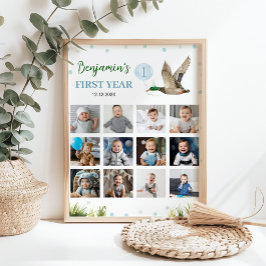 Lucky Duck Boy Eerste Jaar Foto Milestone Sign Poster