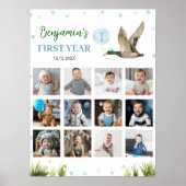 Lucky Duck Boy Eerste Jaar Foto Milestone Sign Poster (Voorkant)