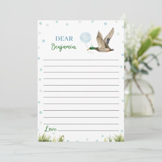 Lucky Duck Boy Time Capsule Note Bericht Kaart (Staand voorkant)