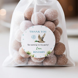 Lucky Duck Boy Verjaardag Ronde Sticker