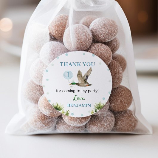 Lucky Duck Boy Verjaardag Ronde Sticker