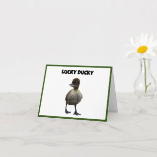 Lucky Duck Funny Schattige Duckling Bird Fotokunst Kaart