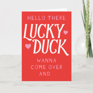 Lucky Duck Funny Valentijn Wenskaart Kaart
