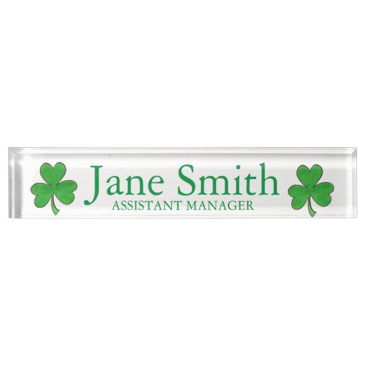 Lucky Duck Green Shamrock Saint Patrick's Day Naambordje (Voorkant)