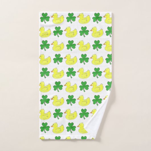 Lucky Duck Irish Shamrock Clover Rubber Ducky Bad Handdoek (Handdoek)