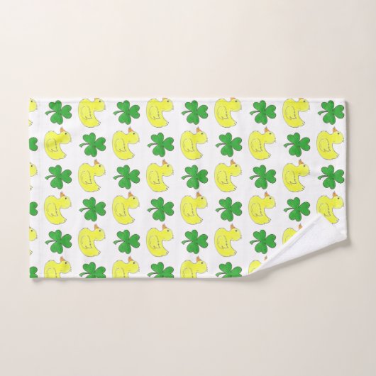 Lucky Duck Irish Shamrock Clover Rubber Ducky Bad Handdoek (Handdoek)