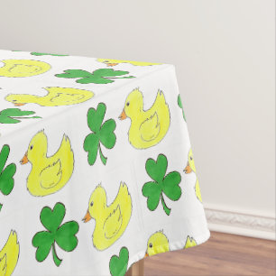 Lucky Duck Irish Shamrock Clover Rubber Ducky Tafelkleed