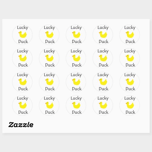 Lucky Duck Ronde Sticker (Vel)