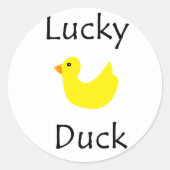 Lucky Duck Ronde Sticker (Voorkant)