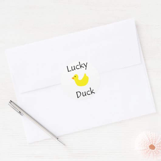 Lucky Duck Ronde Sticker (Envelop)
