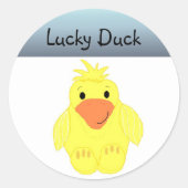 Lucky Duck Ronde Sticker (Voorkant)