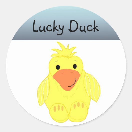 Lucky Duck Ronde Sticker (Voorkant)