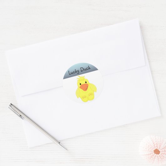 Lucky Duck Ronde Sticker (Envelop)