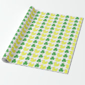 Lucky Duck Rubber Ducky Duckie Shamrock Klaver Cadeaupapier (Uitgerold)